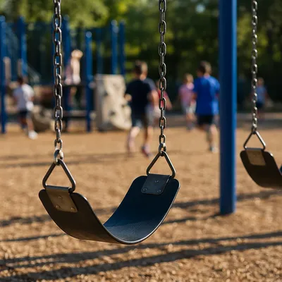 Empty Swings at School Recess