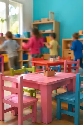 Colorful Preschool Recess Play Area Scene