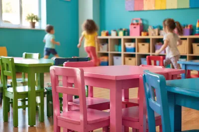Cheerful Preschool Recess Play Area