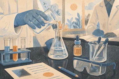 Chemistry Beaker Experiment in School Lab