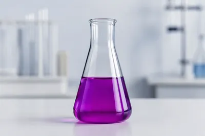 Erlenmeyer Flask with Purple Chemistry Solution