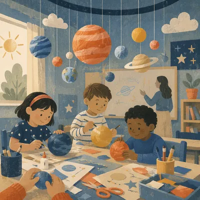 Handmade Solar System Classroom Ceiling Display