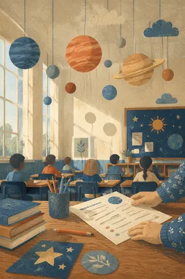 Handmade Solar System Classroom Ceiling Display