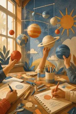 Handmade Solar System Classroom Ceiling Display