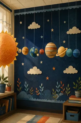 Handmade Solar System Classroom Ceiling Display