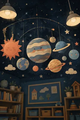 Handmade Solar System Classroom Ceiling Display