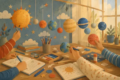Handmade Solar System Classroom Ceiling Display
