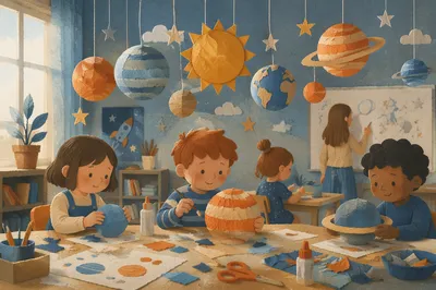 Handmade Solar System Classroom Ceiling Display
