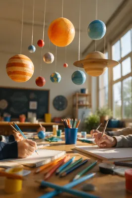 Handmade Solar System Classroom Science Display
