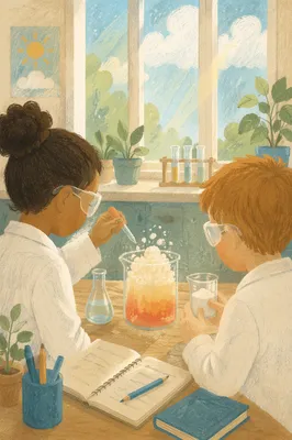 Kids Observing STEM Science Experiment Together