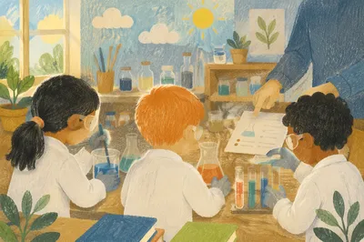Kids STEM Lab Experiment in Classroom