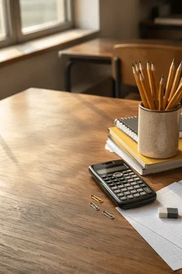 Sunlit Student Desk with Study Supplies