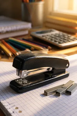 Tidy Student Desk with School Supplies