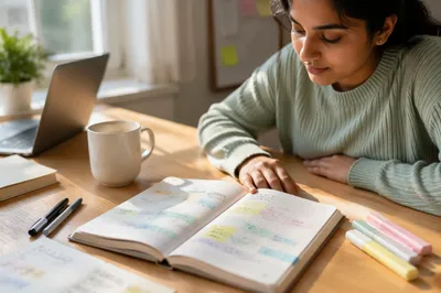 Student Planner with Colorful Study Schedule