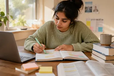 Student Planner with Highlighted Study Schedule
