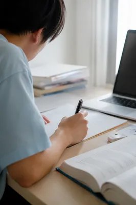 Focused Student Studying With Laptop and Notes