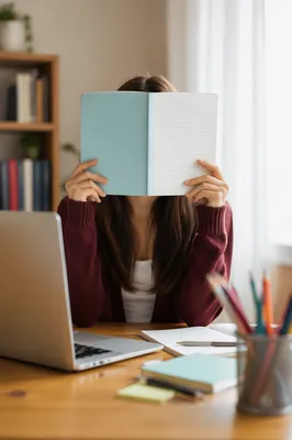 Focused Student Studying With Laptop and Notes