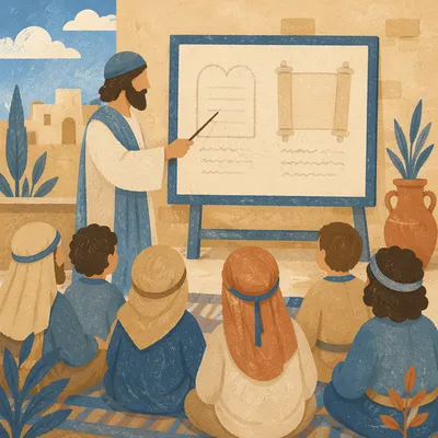 Teacher Guiding Students at Classroom Whiteboard