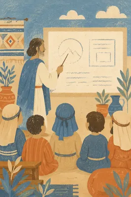 Teacher Guiding Students at Classroom Whiteboard