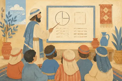 Teacher Guiding Students at Classroom Whiteboard