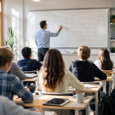 Teacher Leading Morning Classroom Lesson