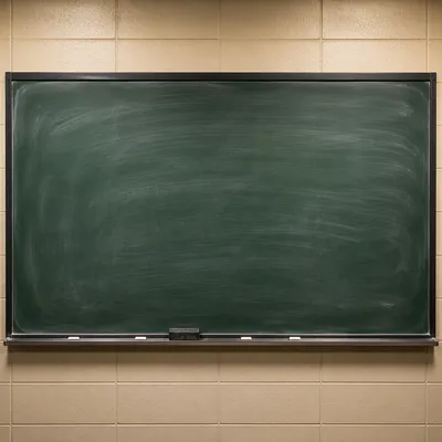 Empty Green Chalkboard in Quiet Classroom