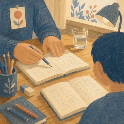 Focused One-on-One Tutoring at Student Desk