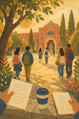 Autumn University Campus Study Morning