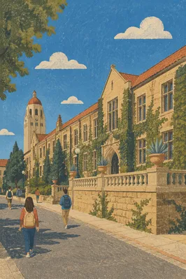 Historic University Hall with Students