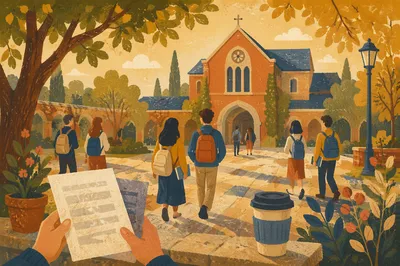 Autumn University Campus Study Morning