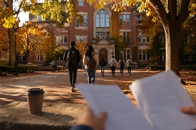 Autumn Morning at University Campus Courtyard