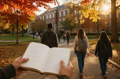 Autumn Sunrise University Campus Study Walk