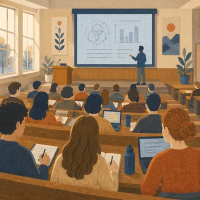 Modern University Lecture Hall Learning Scene