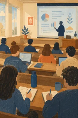 Calm University Lecture Hall Learning Scene