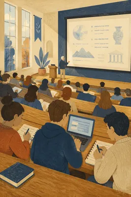 Professor Teaching in Modern Lecture Hall