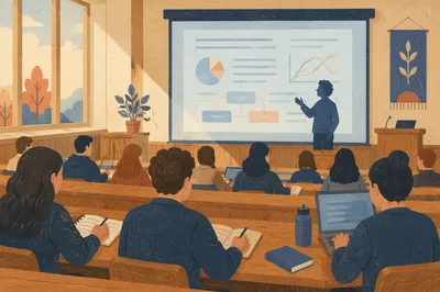 Professor Teaching in Modern Lecture Hall