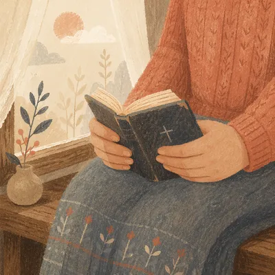 Hands Holding Bible in Quiet Comfort