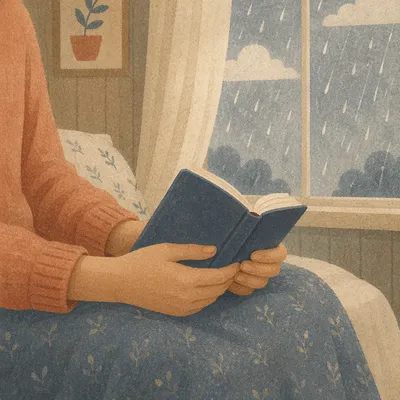 Anxious Hands Holding Bible by Window