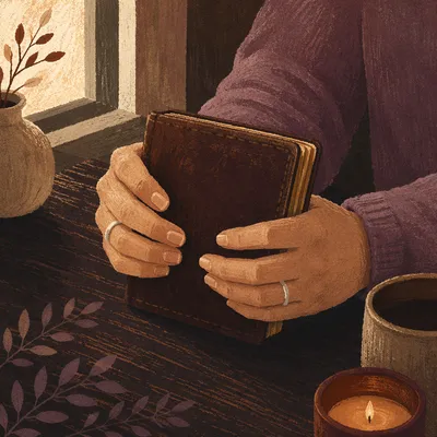 Hands Clutching Bible in Quiet Anxiety