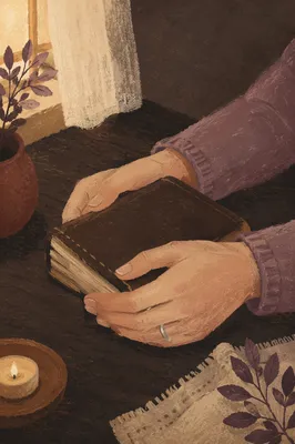 Hands Holding Bible in Anxious Prayer