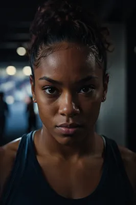 Determined Athlete Close-Up Before Competition