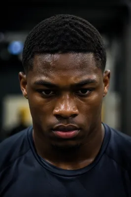 Focused Athlete Close-Up Before Competition