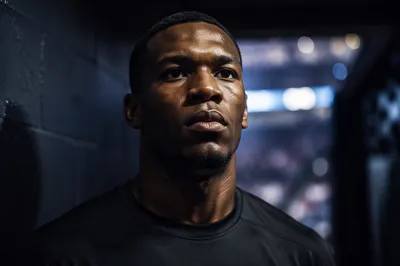 Determined Athlete Close Up in Arena Tunnel