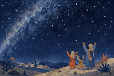 Silhouette in Awe Beneath Starry Creation