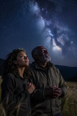 Two People Under the Milky Way