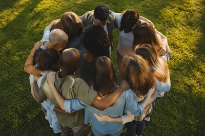 Overhead Circle of Belonging in Warm Light