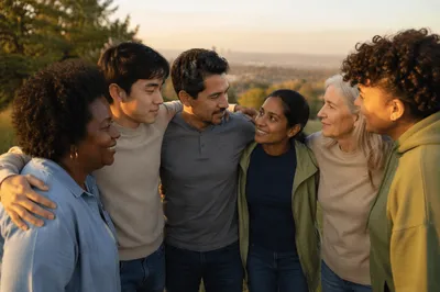 Diverse Friends Sharing Support Outdoors