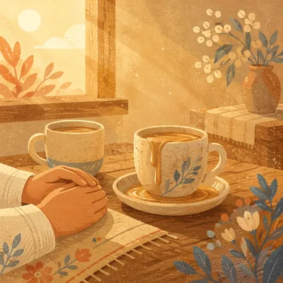 Overflowing Cup in Golden Morning Light