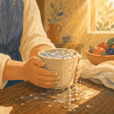 Overflowing Cup in Golden Morning Light