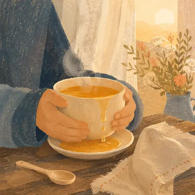 Overflowing Cup in Golden Morning Light